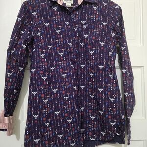Ariat Purple and Red Patterned Long Sleeve Shirt
